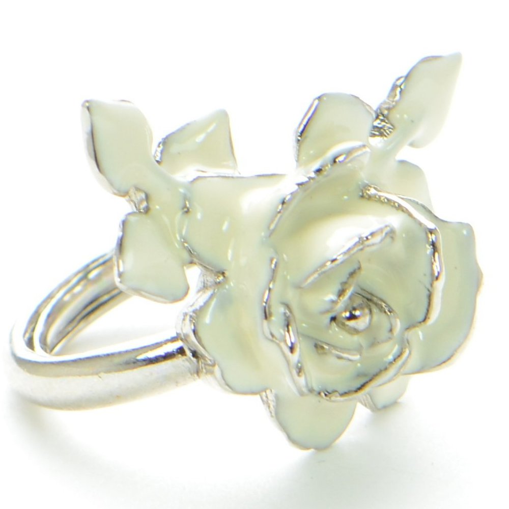 Oscar de la Renta Enamel Rose Ring